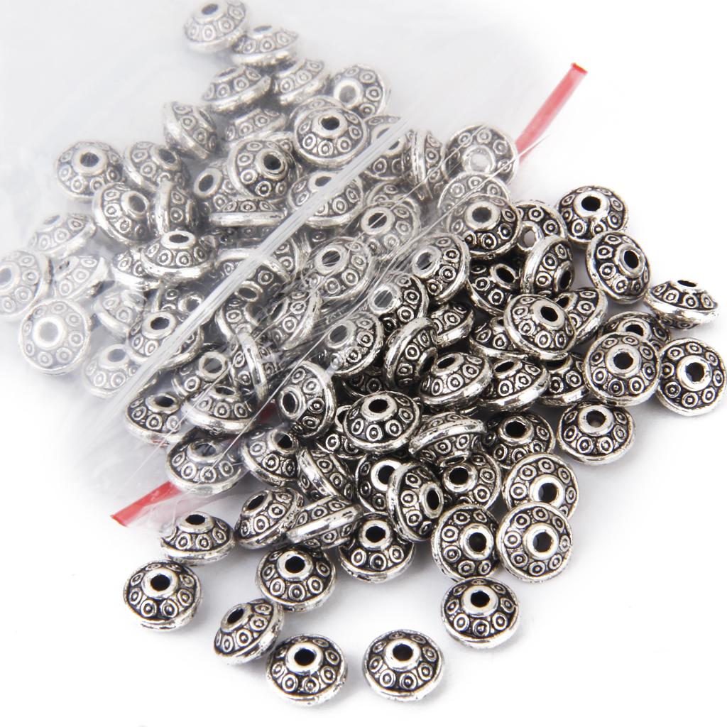 2x 00pcs Antique Tibetan Silver Spacer Beads DIY Jewelry Bracelet Craft Findings