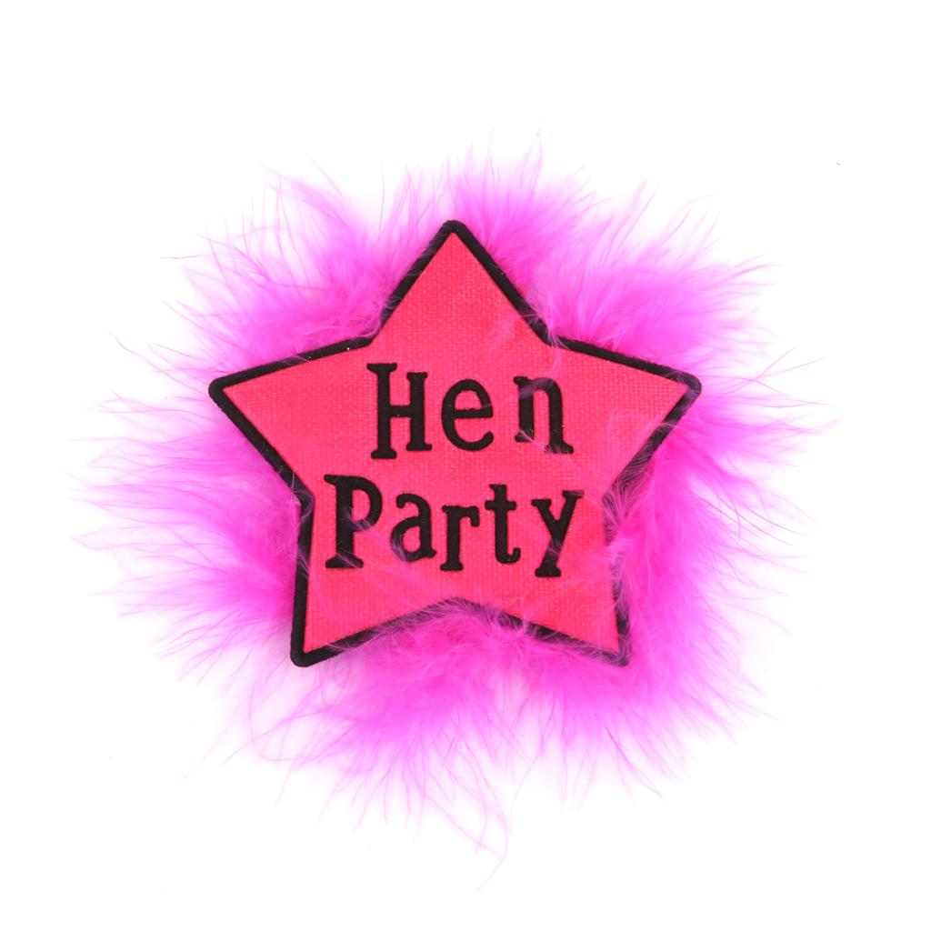 PVC Hen Party Badge Fur Brooch Hen Night Decor Accessory Rose Red