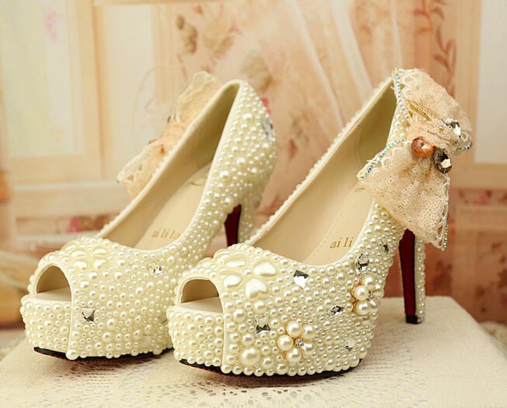 Phenovo Crystal Rhinestone Pearl Flower Buttons DIY Wedding Bouquet 10pcs