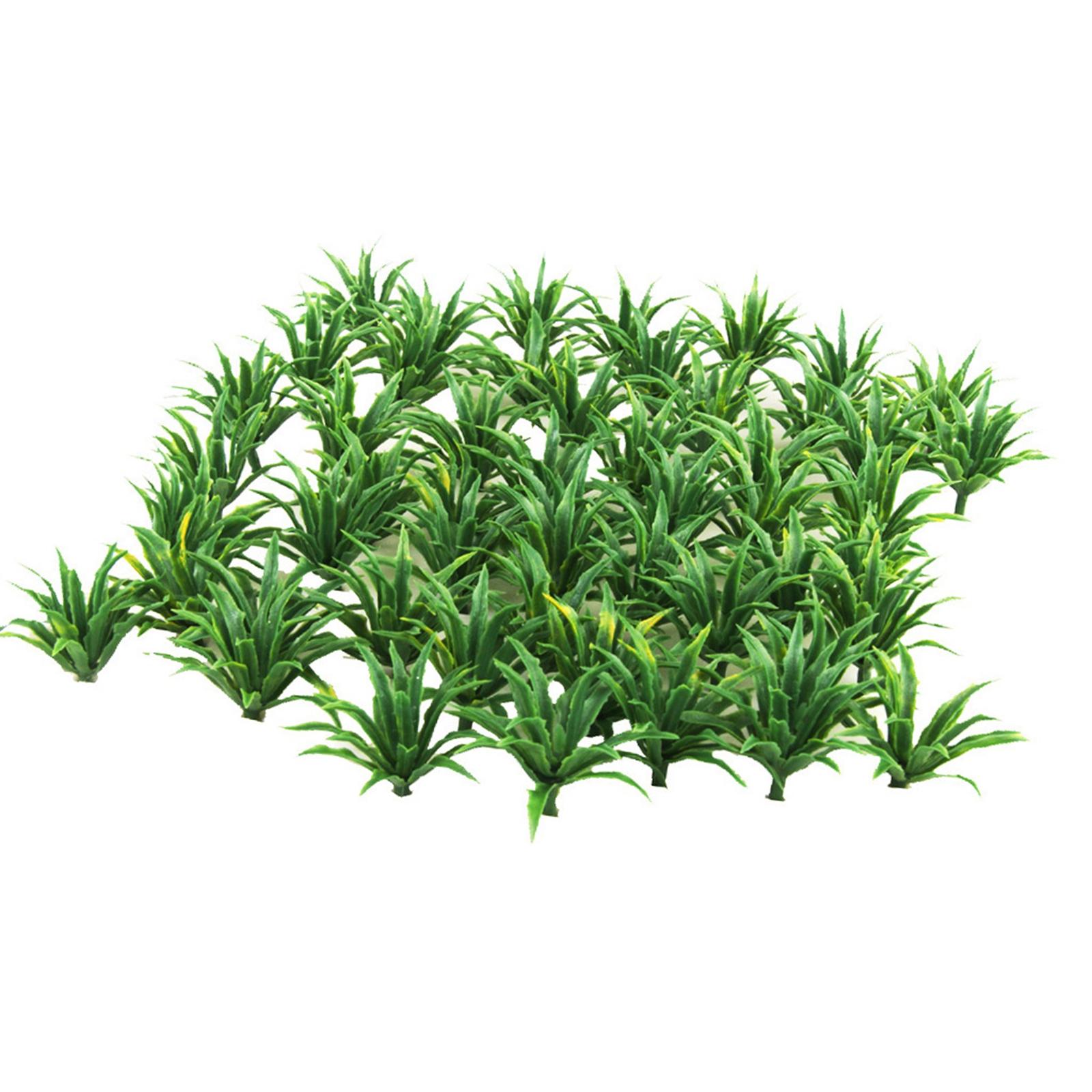 4x50pcs Green Scenery Landscape Model Sword Grass