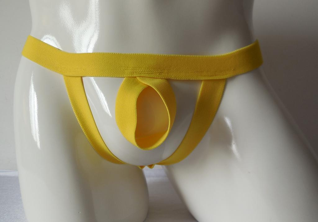 Mens Sexy Hollow Strap Pouch Briefs Underwear G-string Jockstrap Yellow