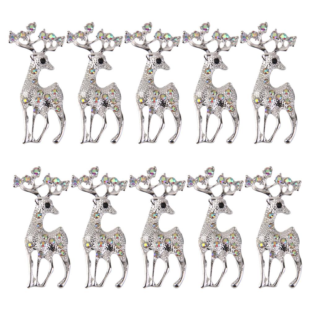 10pcs Crystal Lucky Deer Animal Fashion Jewelry Women Xmas Gifts