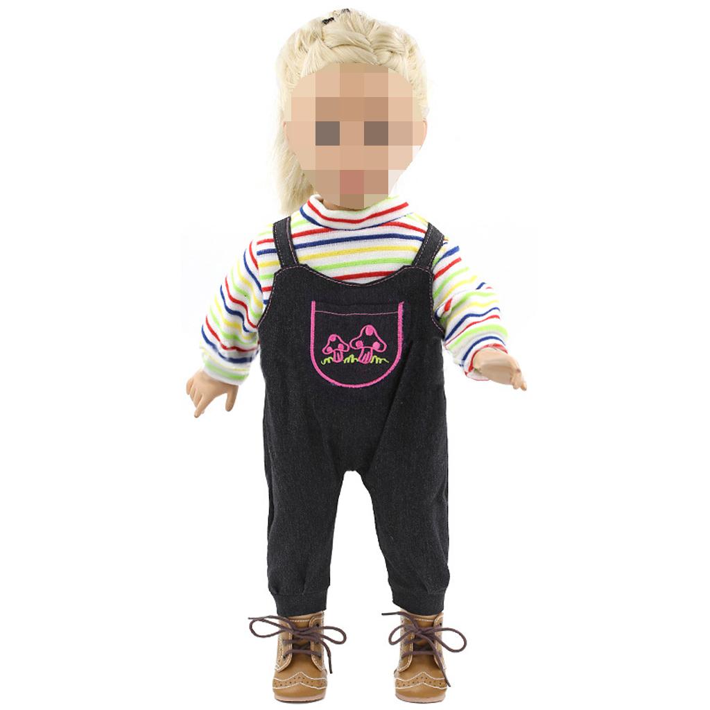 Handmade Black Party Bib Set for Girl Doll