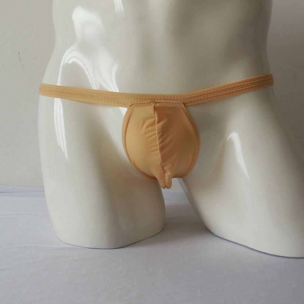 Sexy Men's See Through Comfy Ultrathin Pouch Underwear Mini Brifes Apricot