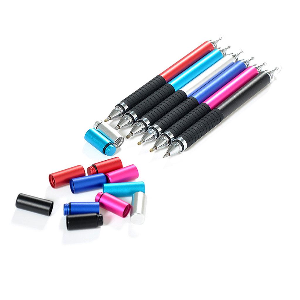 2in1 Capacitive Touch Screen Stylus Ballpoint Pen For iPhone Samsung Silver