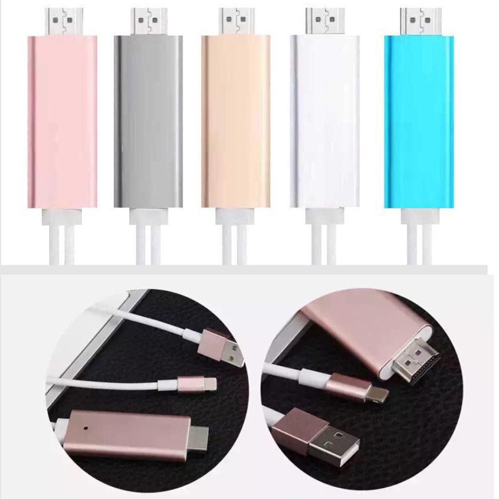 Output 1080P Converter HDTV HDMI AV Cable Adapter for iPhone 5 6 Plus Gold