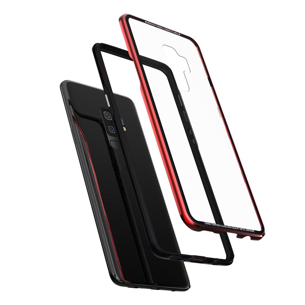 Tempered Glass Case Shockproof Protective Cover for Samsung S9 Plus black