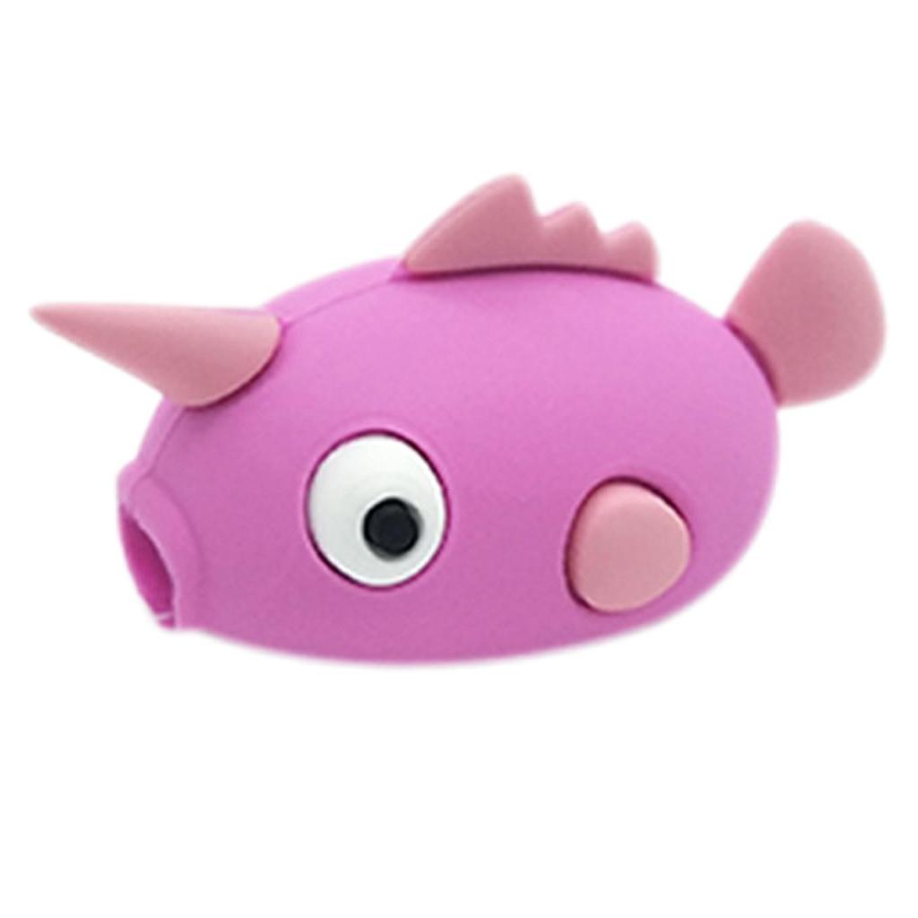 Cute Animal USB Charging Cable Case Saver Protector Purple Cape Fish