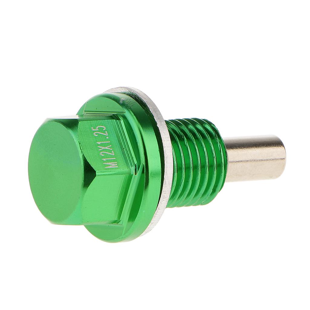 M12X1.25 Anodized Magnetic Engine Oil Pan Drain Bolt Plug for Toyota Green