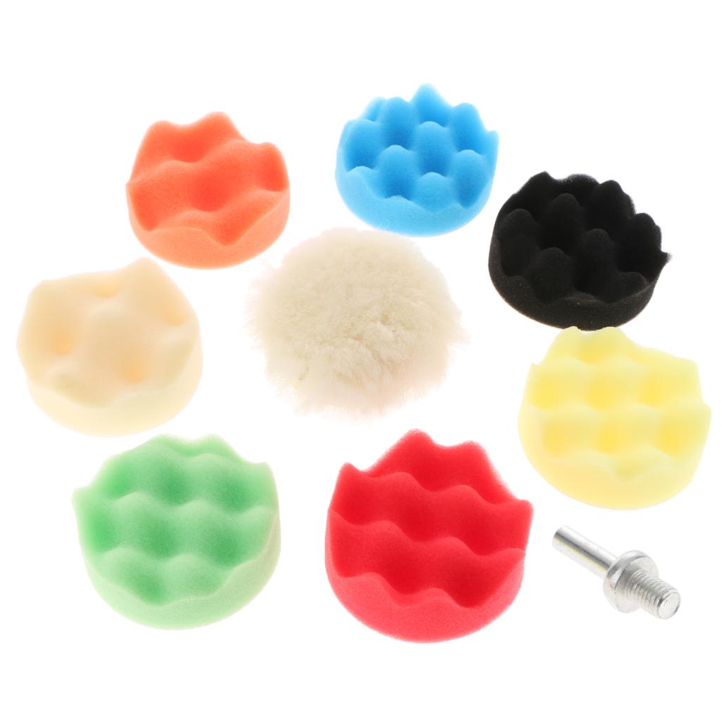 8Pcs Buffing Polishing Sponge Pads Kit For Car Polisher Buffer 75x30mm