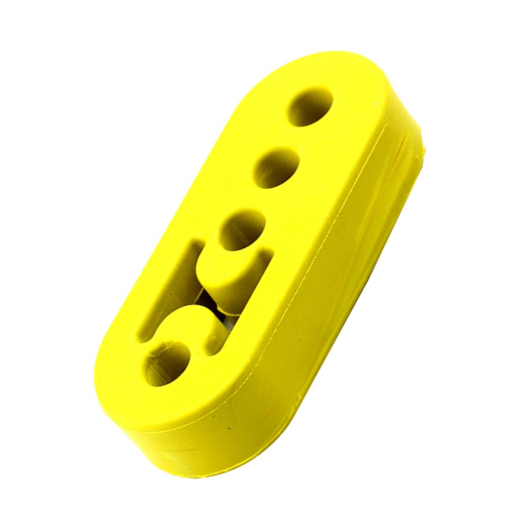 Universal 4 Hole Car Rubber Exhaust Tail Pipe Mount Bracket Hanger Yellow