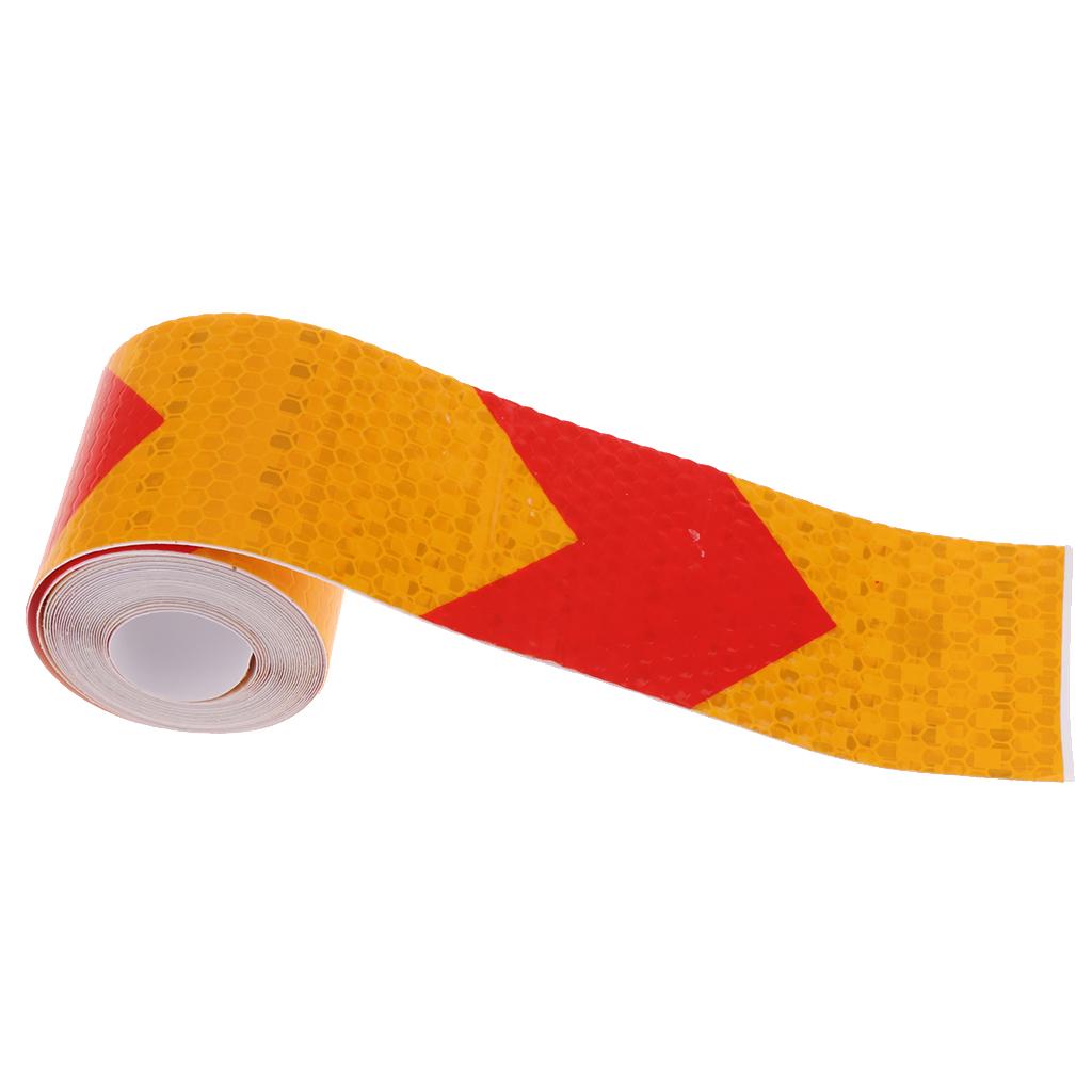Arrow Conspicuity Tape 10' Reflective Safety Warning Sign Car Yellow + Red