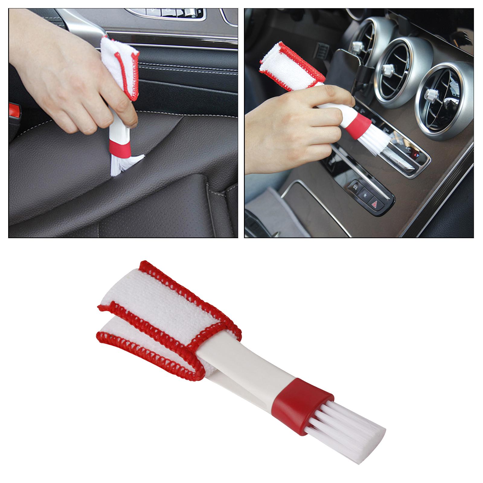 Car AC Vent Brush Window Blinds Dust Cleaner Duster Cleaning Brush Red White