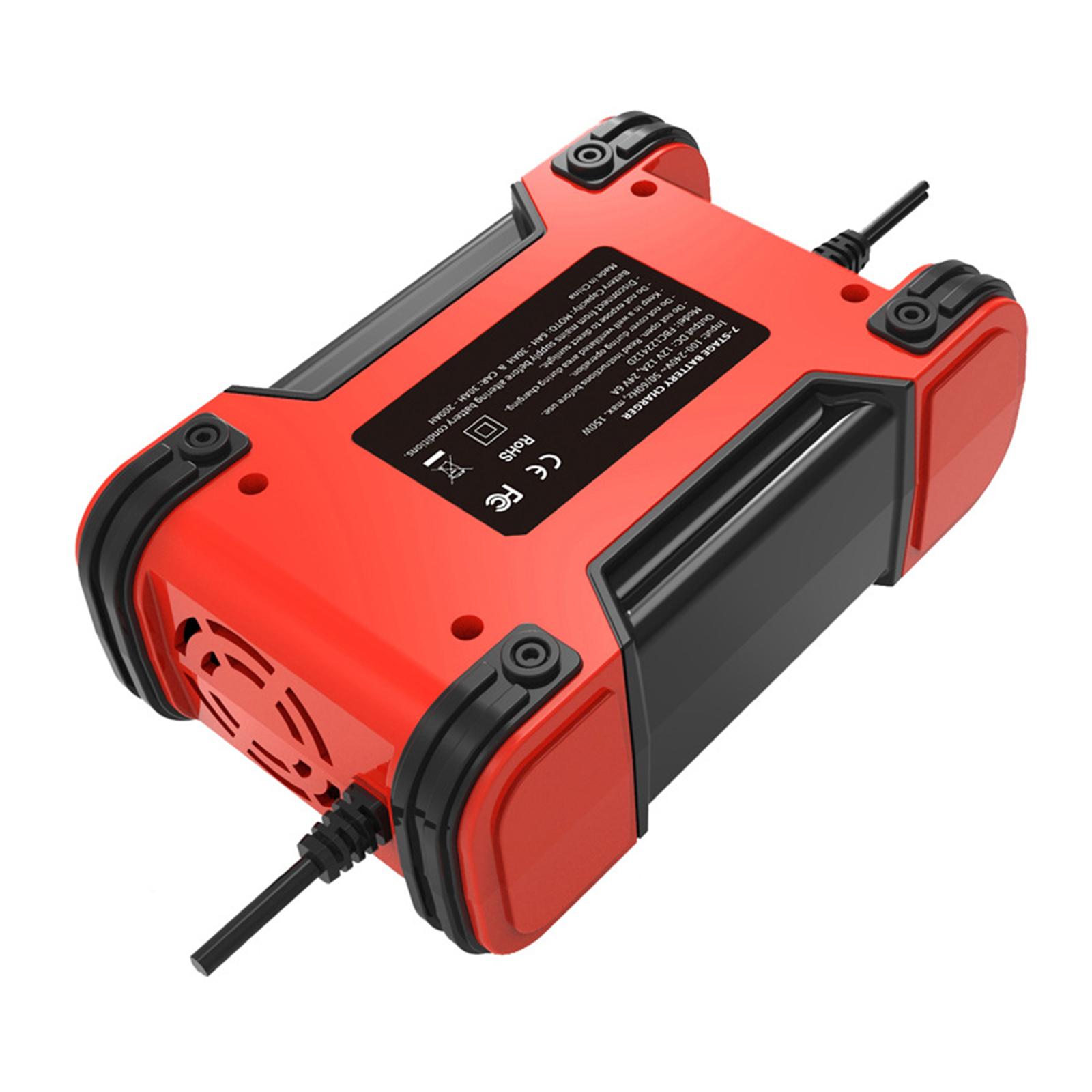 Car Battery Charger 12V 12A 24V 6A Power Automatic Charge Charging EU Plug 