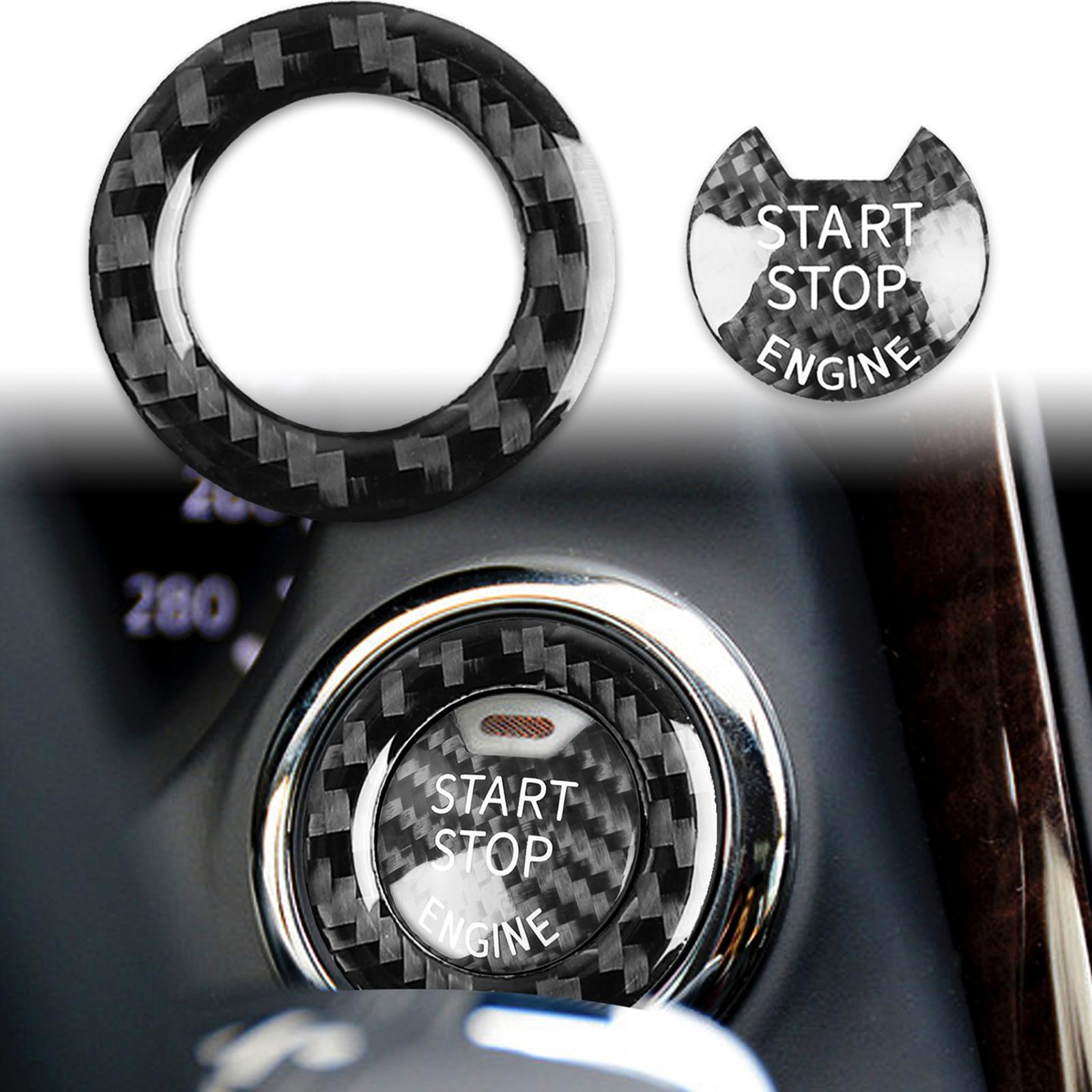 Car Inner Start Stop Button Cover Decoration Trim for Infiniti Q50 Q60 Black