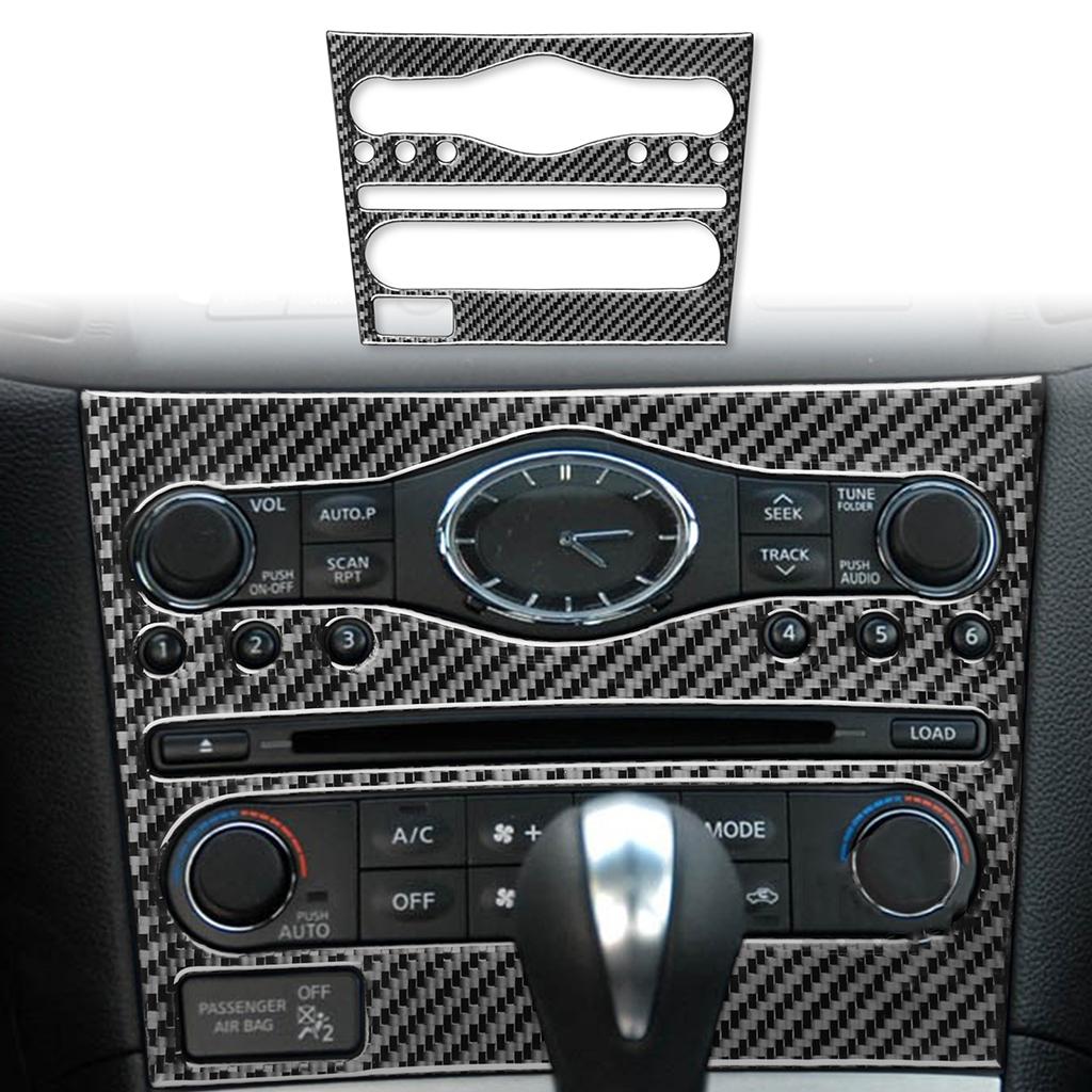 Vehicle Radio Console Panel Cover Trim Carbon Fiber for Infiniti G37