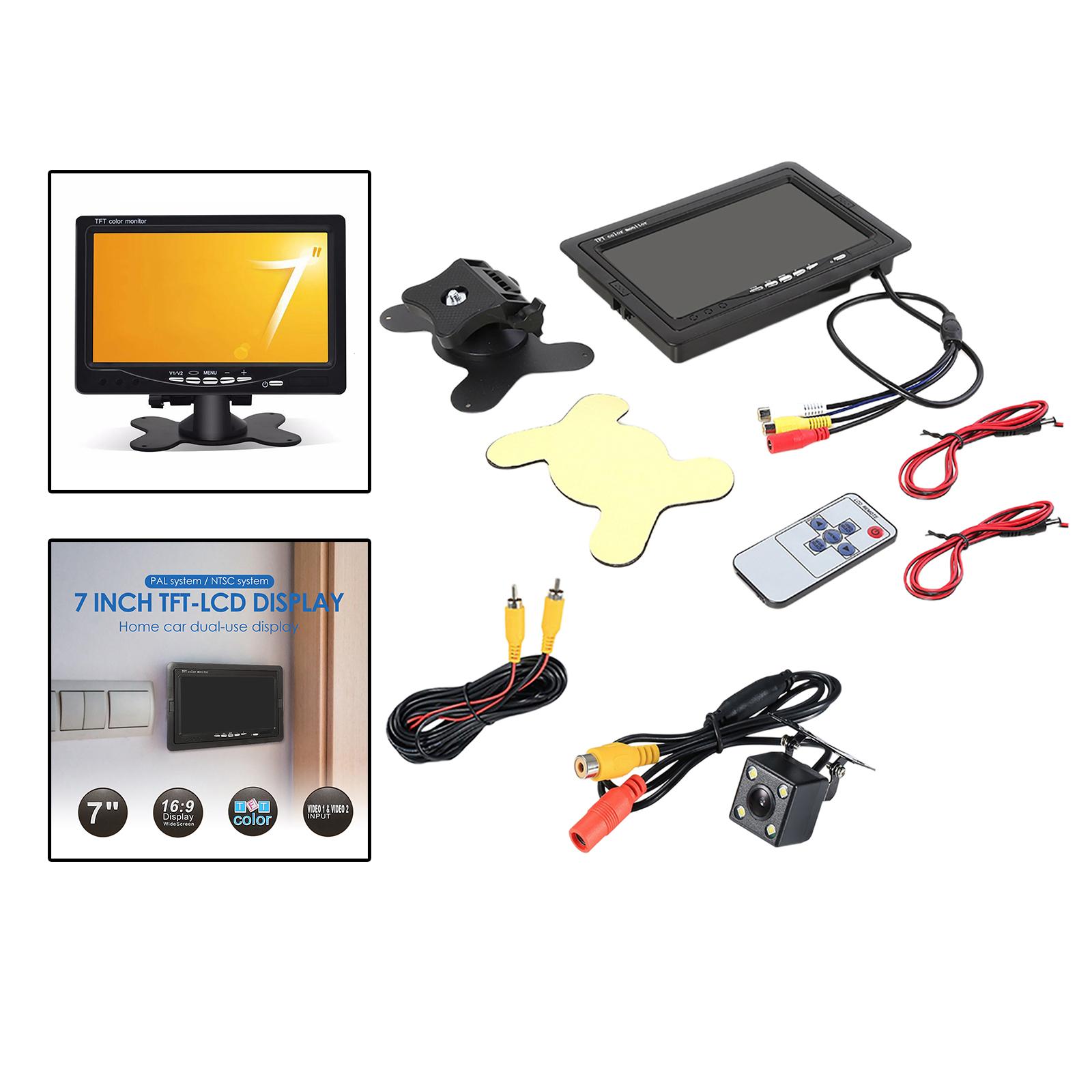 7 Inches Rearview Car LCD Monitor PaL Ntsc Video Reverse Monitor with Camera