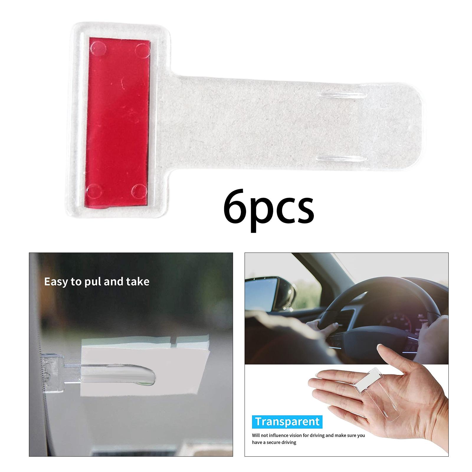 6Pcs Car Windscreen Parking Ticket Clip Holder Transparent for car