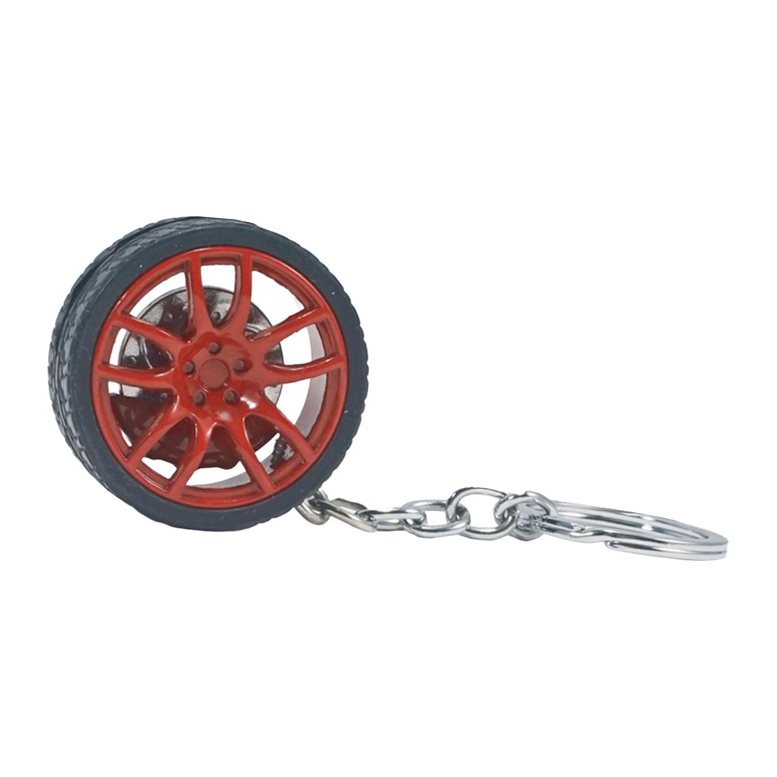 Mini Cute Tire Keyring Creative Automobile Car Parts Model Key Chains Lovers Red