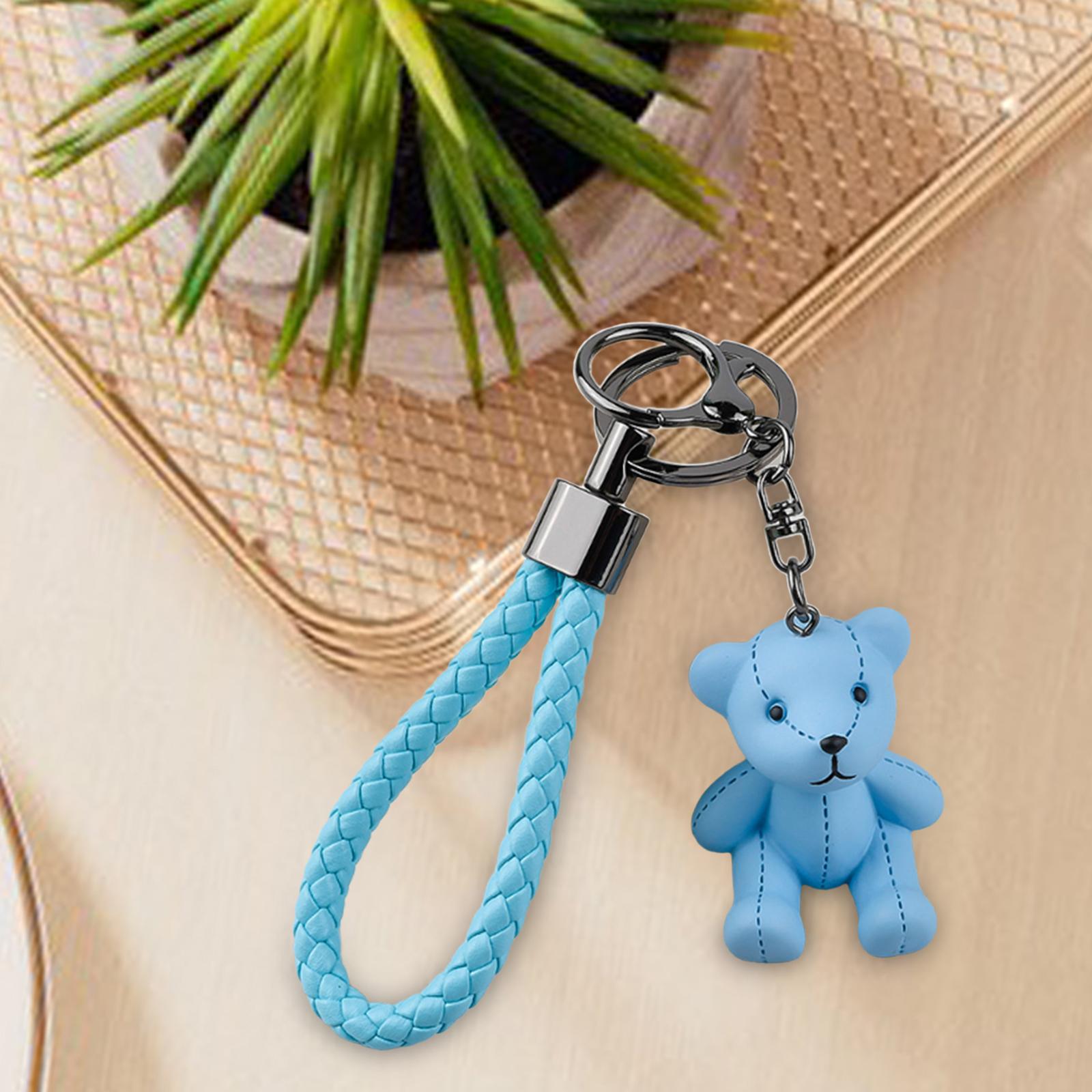 Bear Key Chain Pendant Resin Animal Pendant Creative Gift Car Bag Keychain Blue