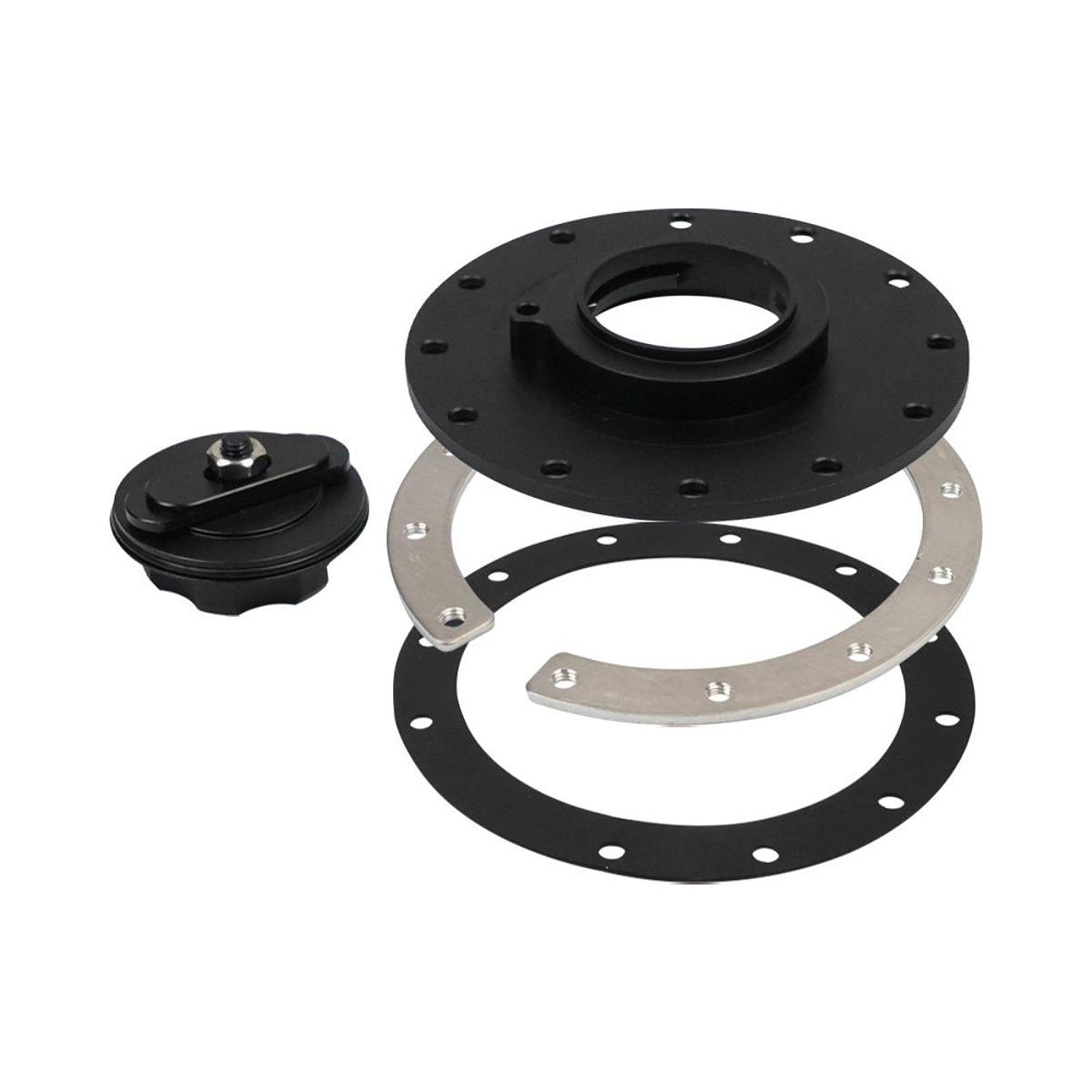 Generic Auxiliary Oil Tank Cover Set Replacement Lightweight Billet Aluminum Black