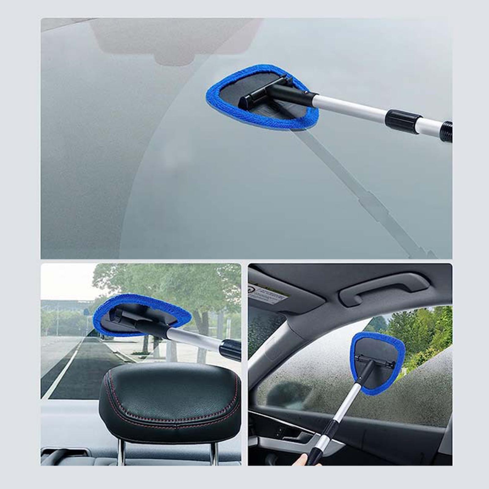 Auto Windshield Cleaning Tool Telescopic Handle Aluminum Rod Multifunctional Red Pads
