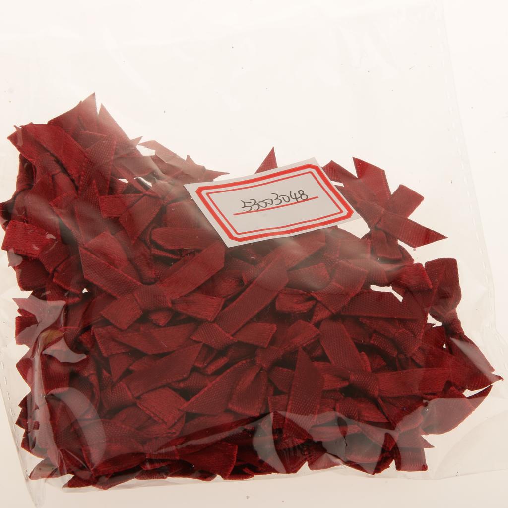 100pcs Mini 3cm Ribbon Bowtie DIY Sewing Gift Box Embellishment-Burgundy