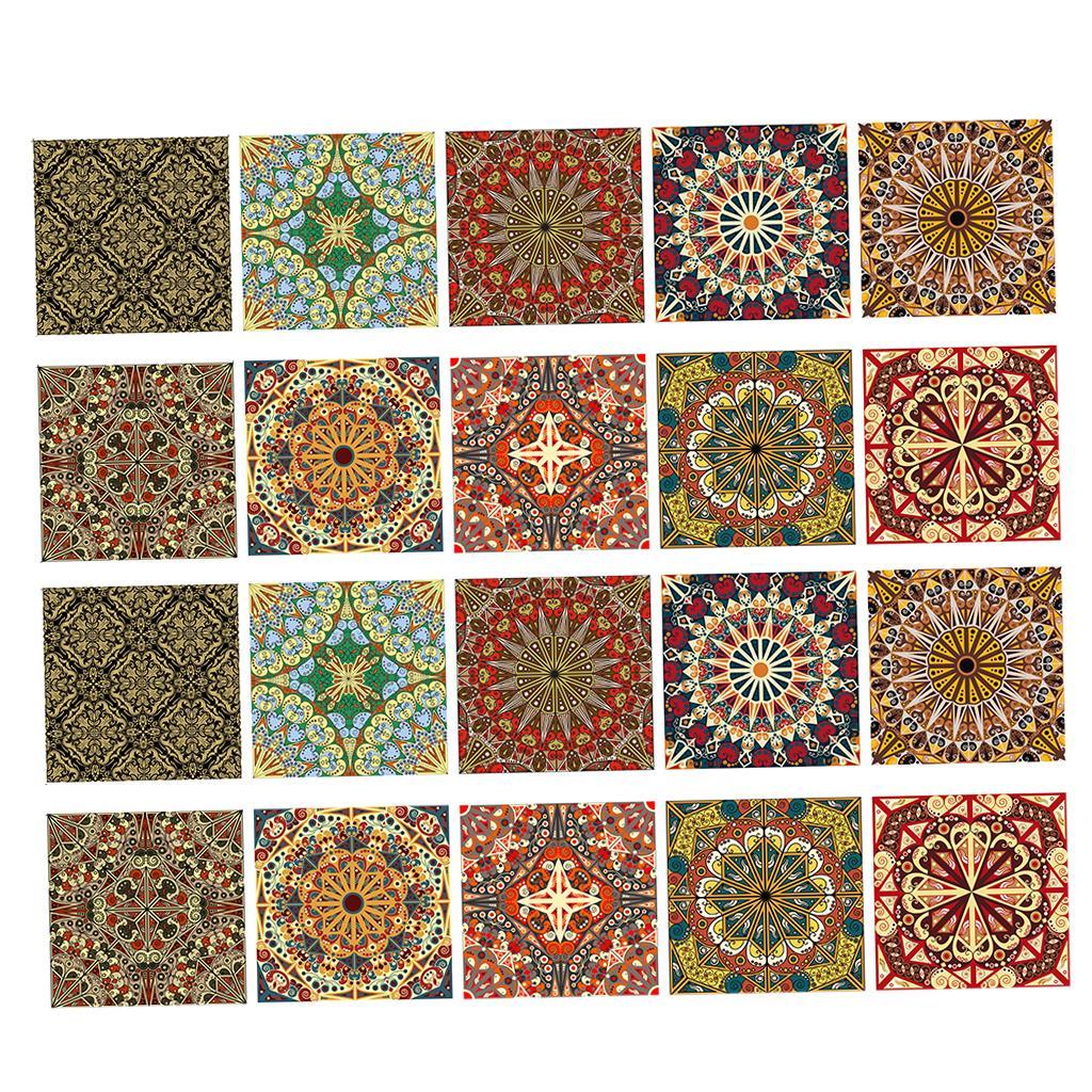 20pcs Mosaic Wall Tiles Stickers Kitchen Bathroom Tile Decals #5 10x10cm
