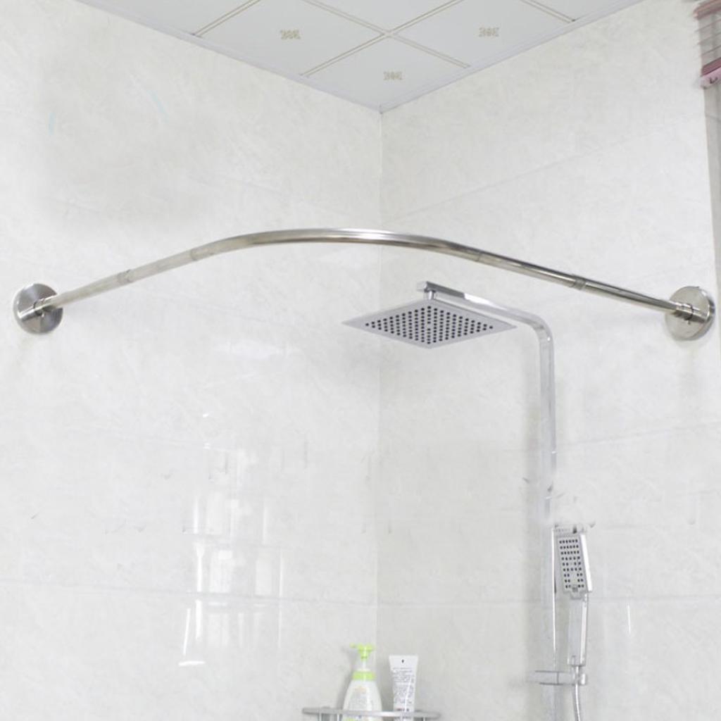 Adjustable Curved Shower Curtain Rod Bath Tub Bathroom Bar Rod 24inch