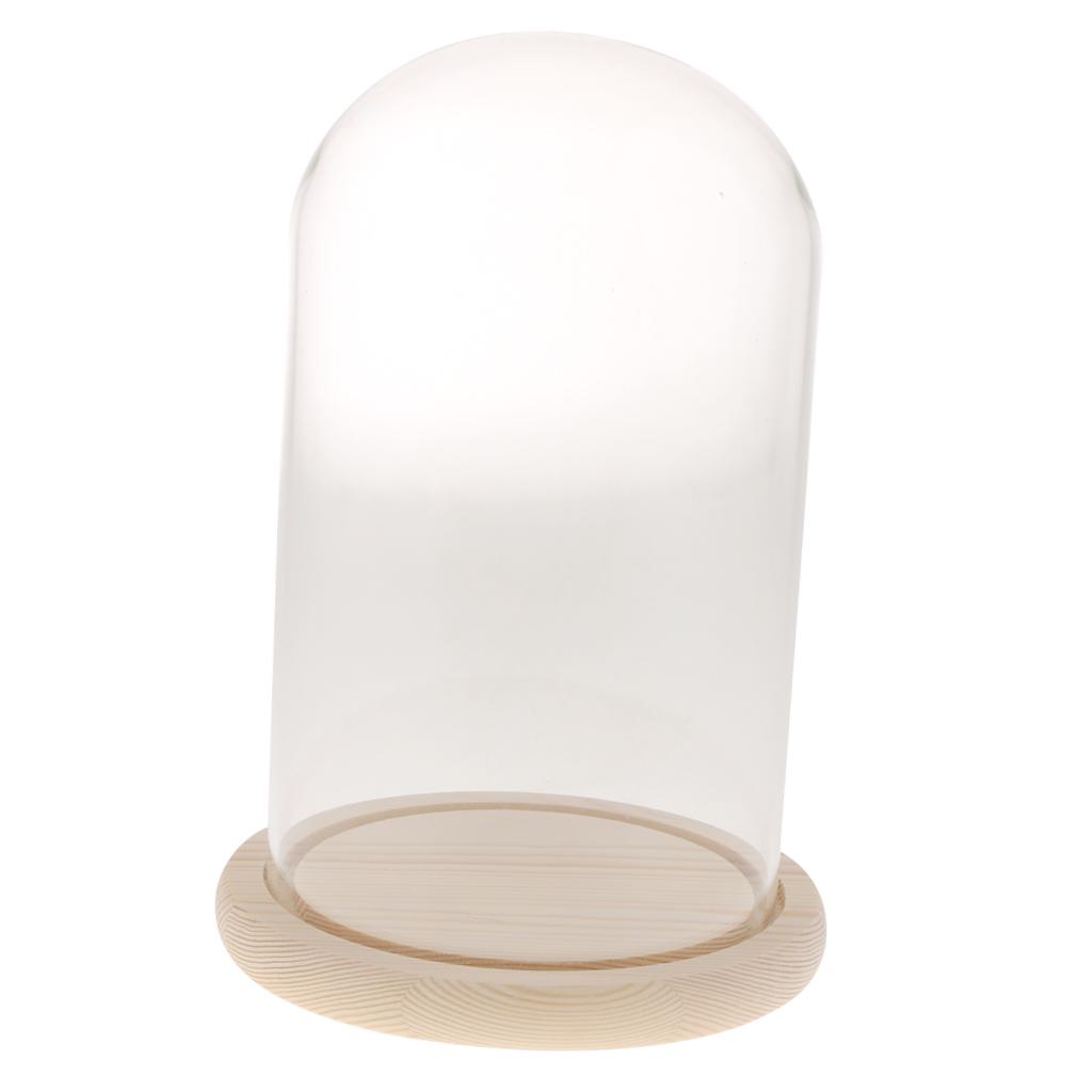 QUMIIRITY Herz Glasglocke Mit Holzsockel - Deko Glashaube Für Blumenarrangements