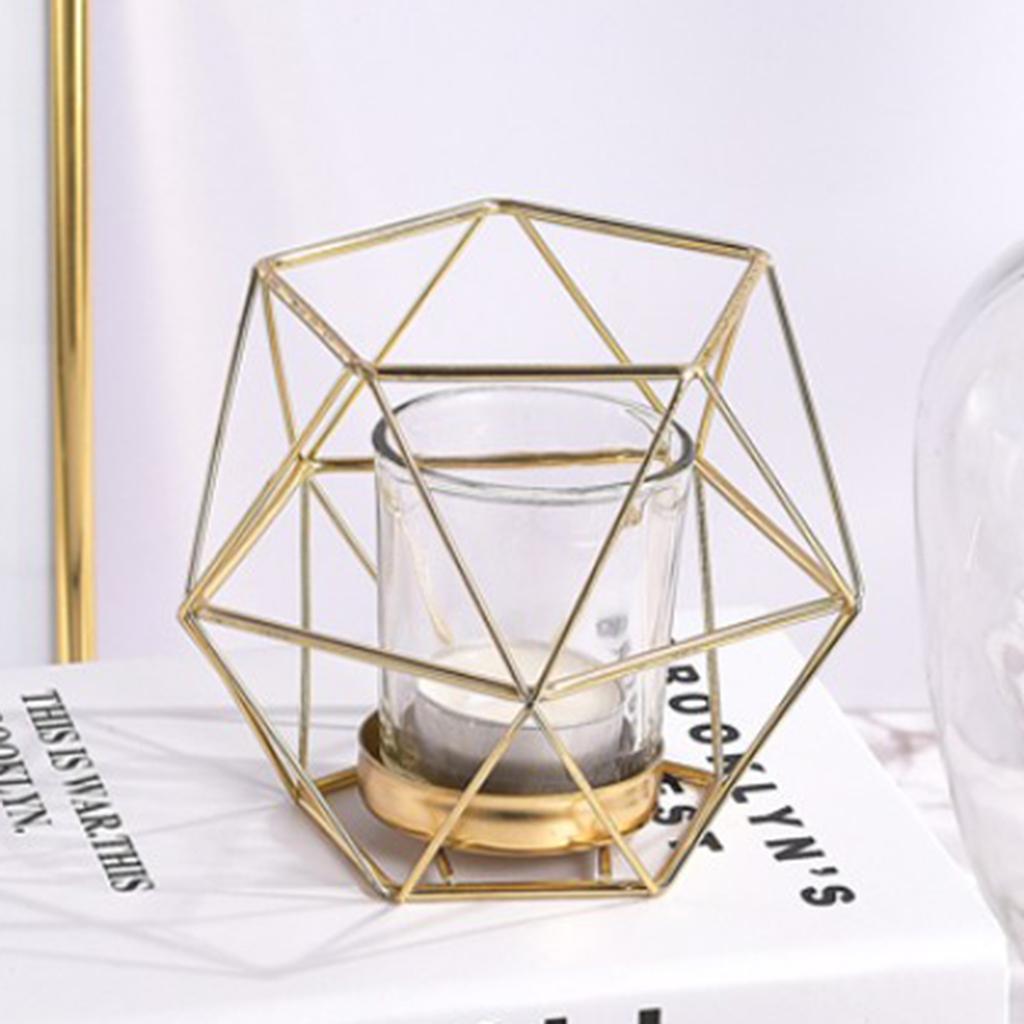 3D Geometric Wedding Geometric Candlestick Candle Tea Light Holder Rose Gold