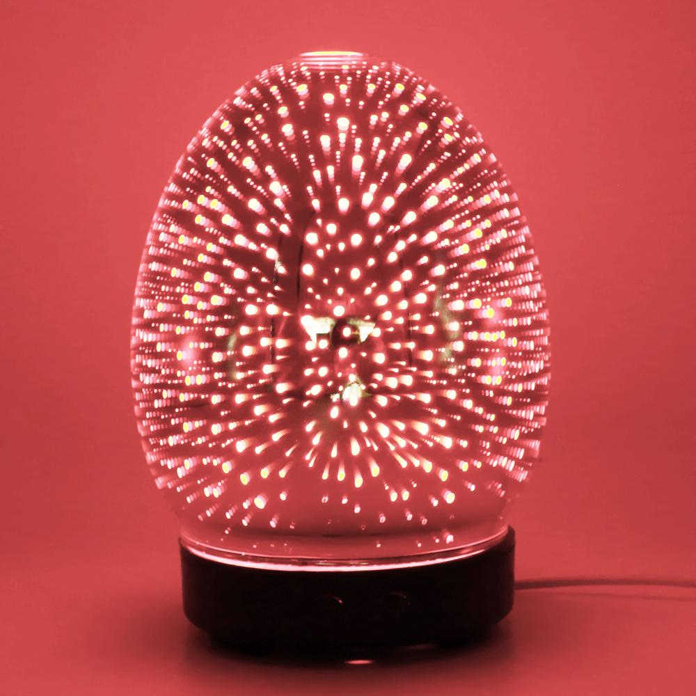 100ml 3D Light Glass Humidifier Essential Oil Diffuser US Oval - Firework