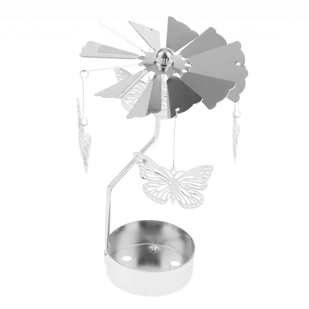 Christmas Decor Rotating Candle Tea Light Holder Candlestick  Butterfly