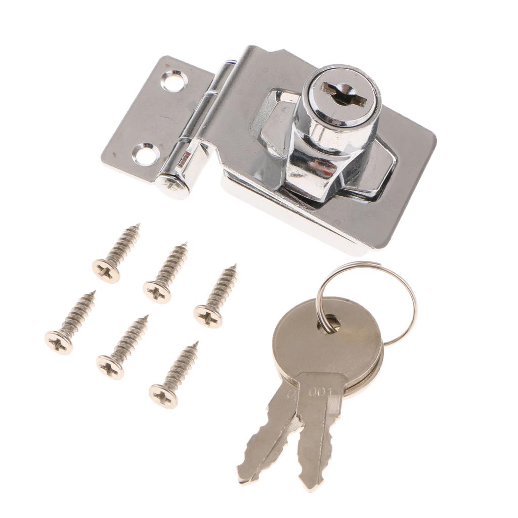 Zinc Alloy Door Entry Lock Security Bolt Anti-theft Lock Buckle with Keys D1