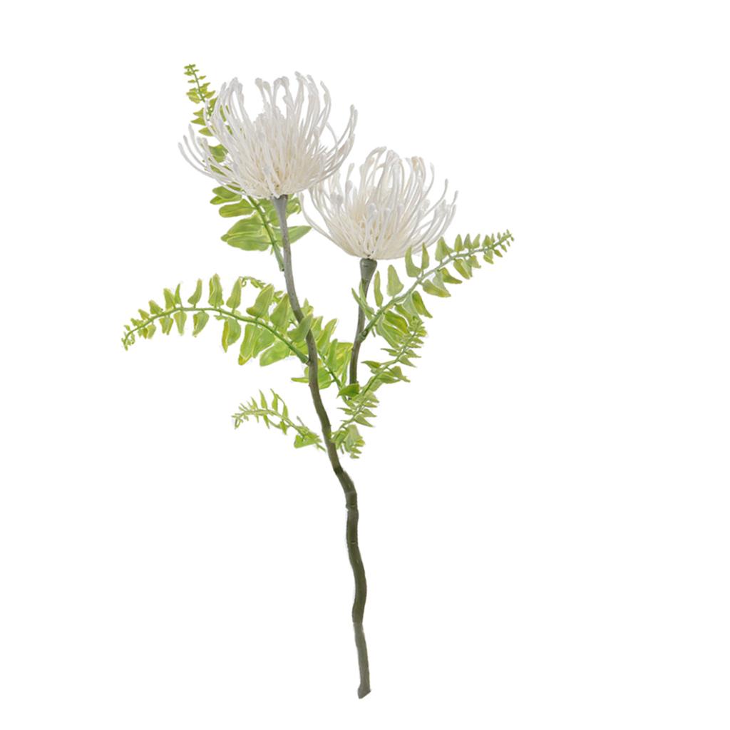 Artificial Chrysanthemum 2 Head DIY Decor Flower Bonsai Wall Art Decor White