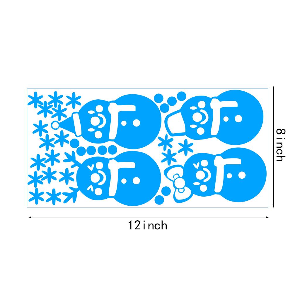 Merry Christmas Wallpaper Sticker Snowman Panel Glow in Dark Blue Snowman