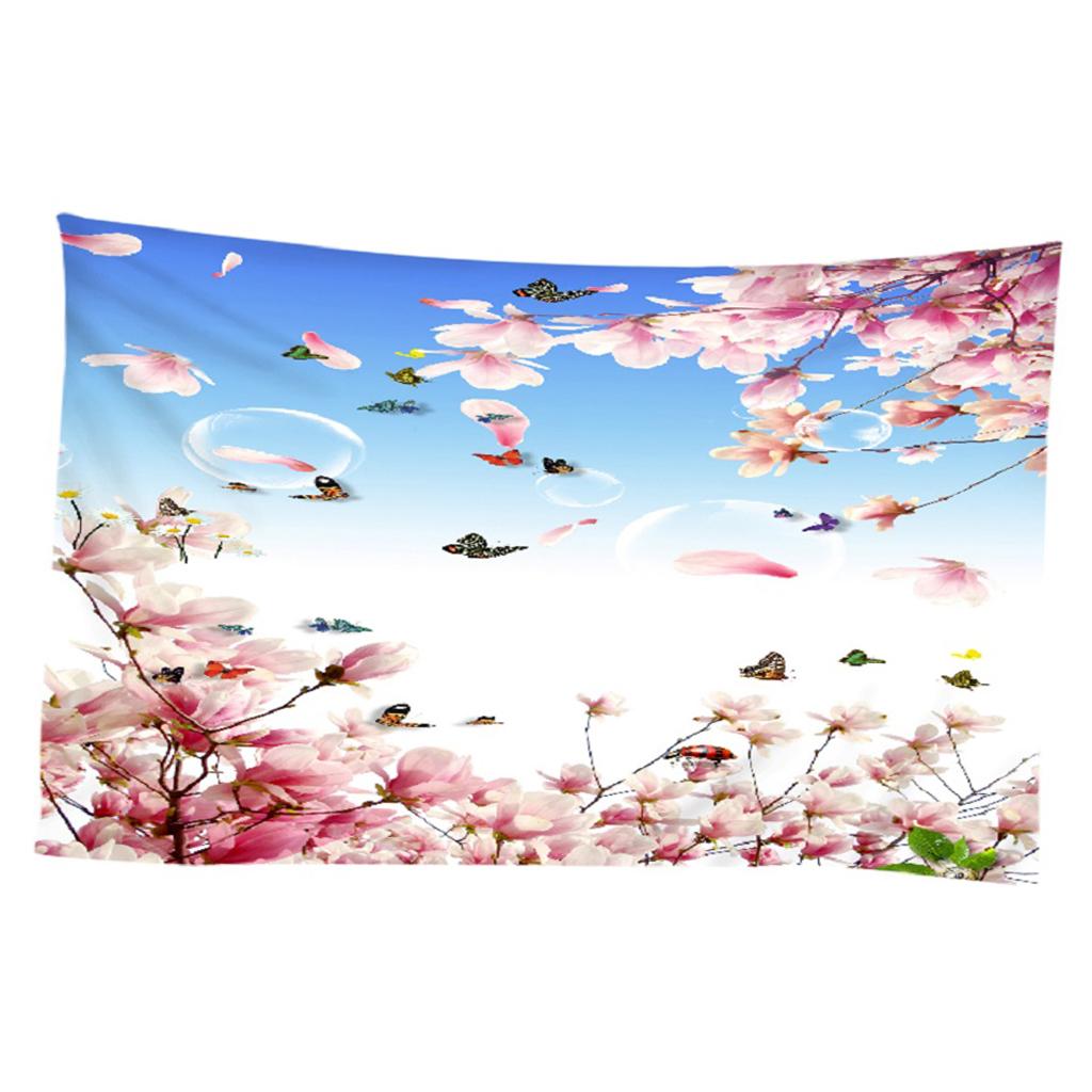 Peach Blossom Tapestry Hang Wall Blanket Digital Printing Decor 150x130cm