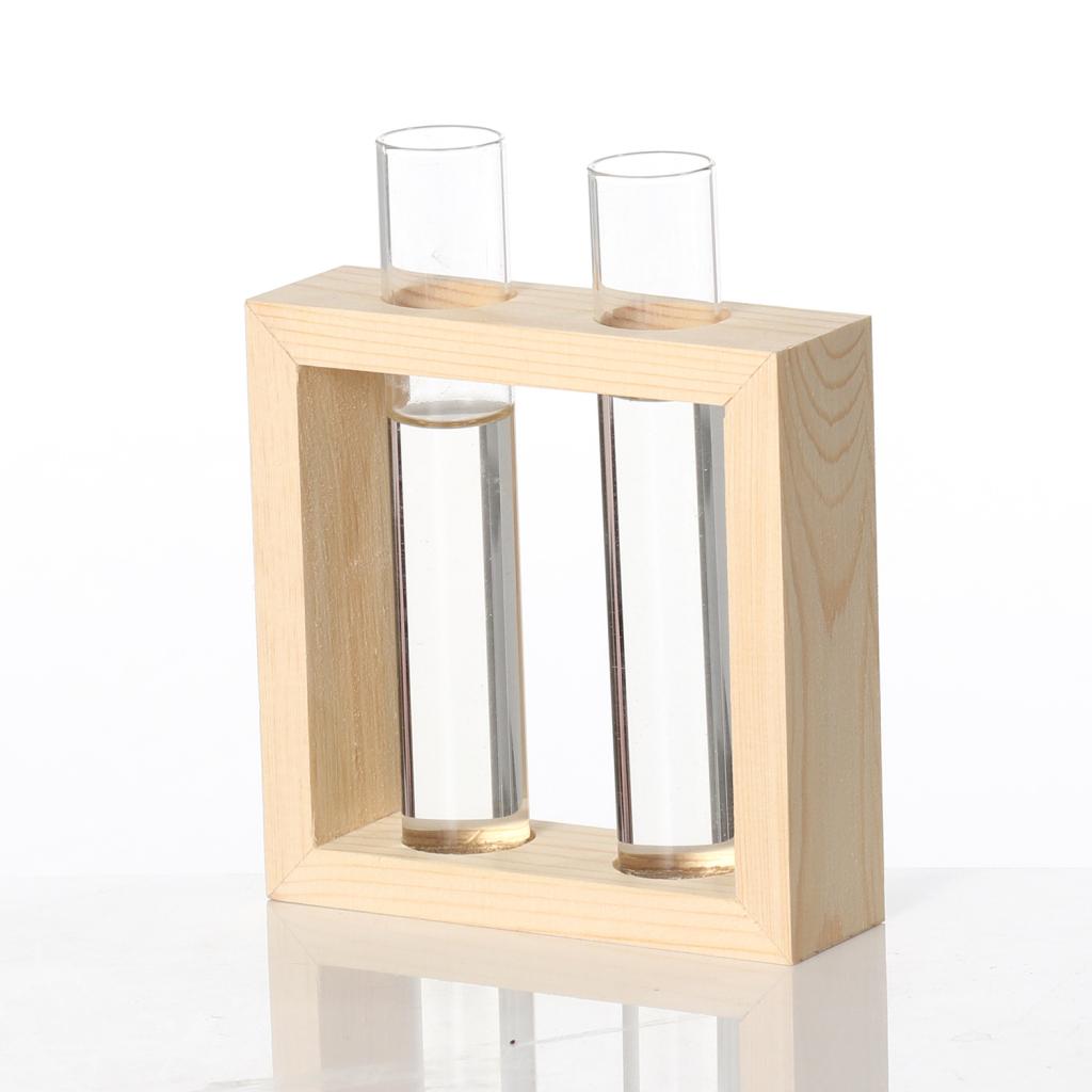 Test Tube Flower Vase ChairWooden Stand for Hydroponic Plant 2