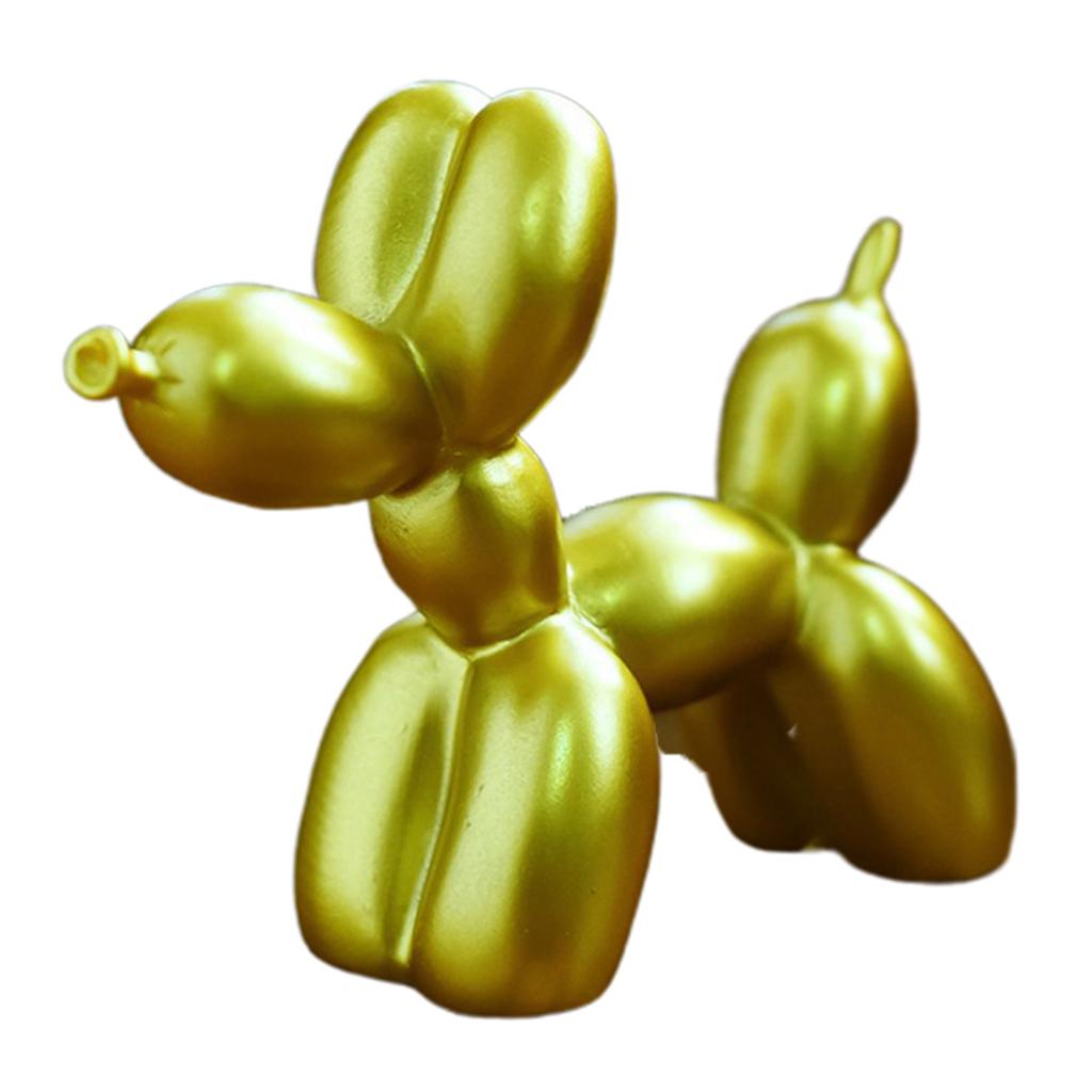 Resin Decorative Balloon Dog Ornament Desktop Decor Crafts Golden