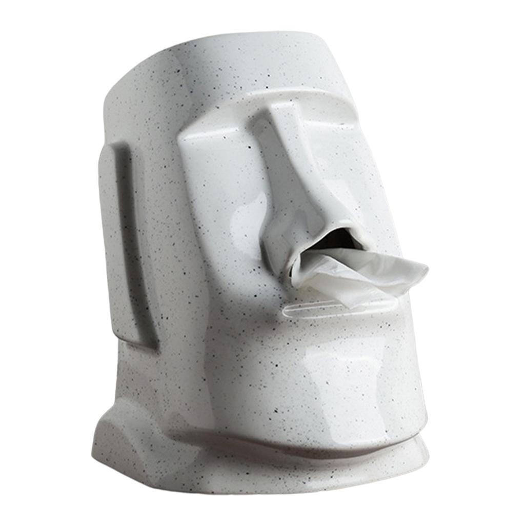 Moai Tissue Box Holder White