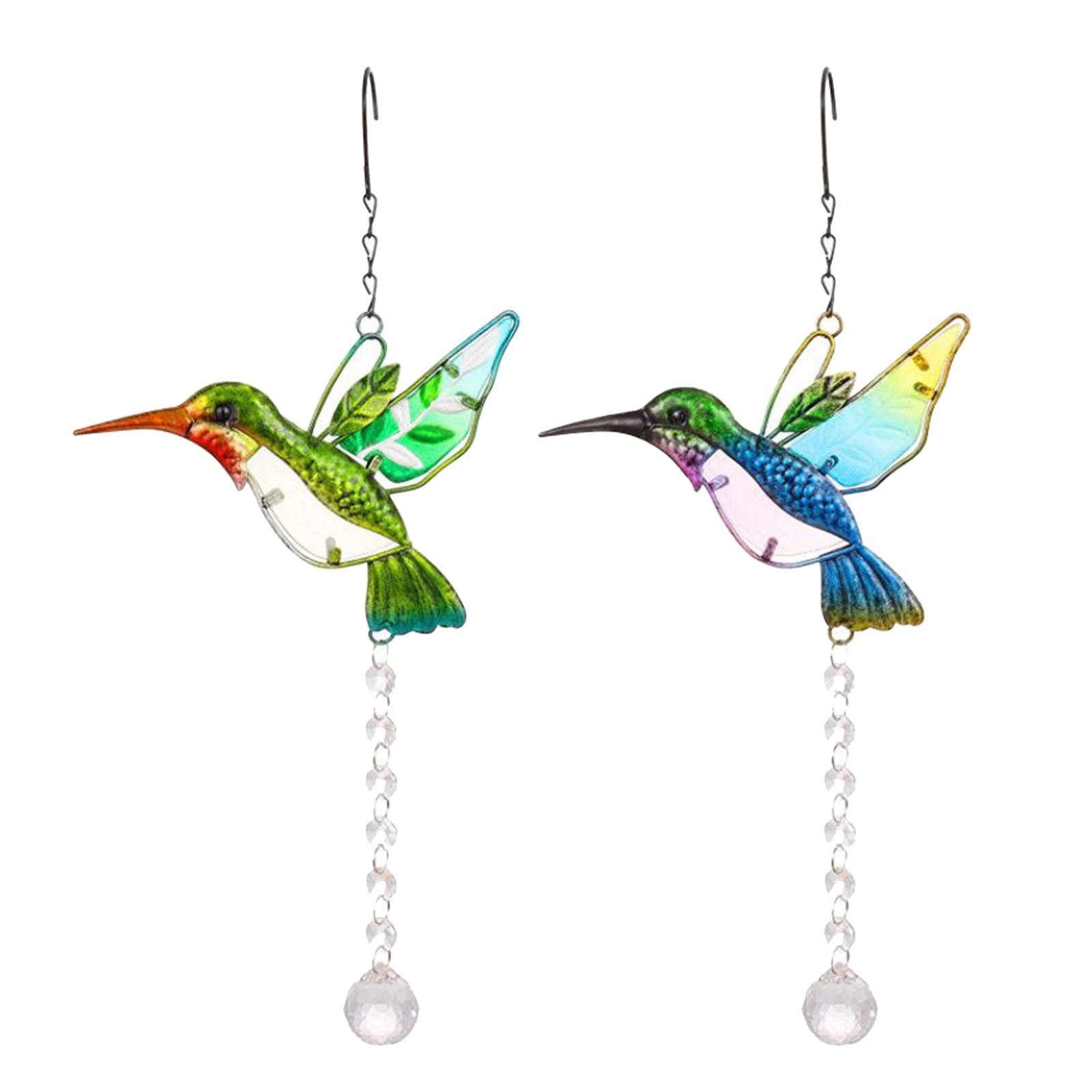 Hummingbird Crystal Suncatcher Window Hanging Pendant Blue hummingbird