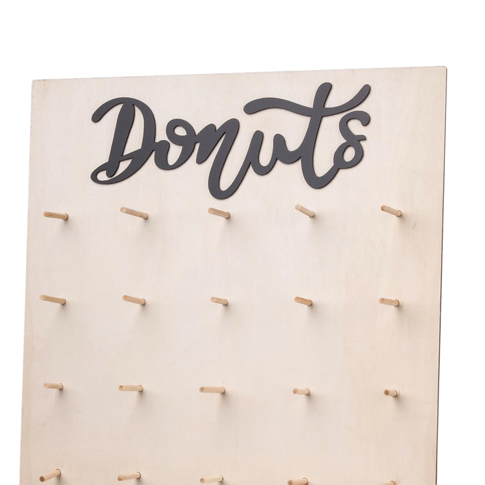 Donut Stand Doughnut Wood Display Holder Birthday Party Black Letter 45x38cm