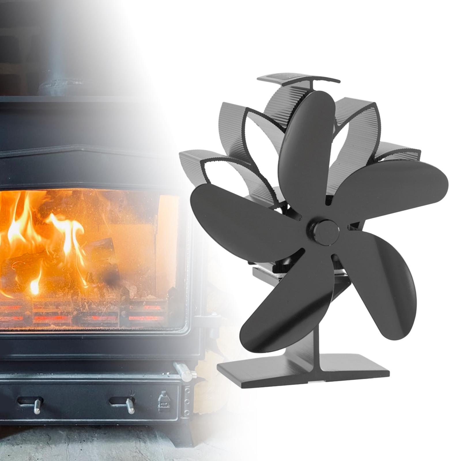 Heat Powered 5 Blade Stove Fan Wood Burner Fireplace Circulating Warm Air