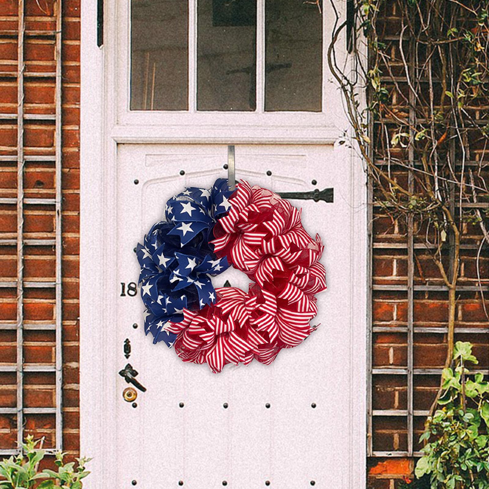 Front Door Patriotic Wreath Independence Day Patriotic Garland for Decor