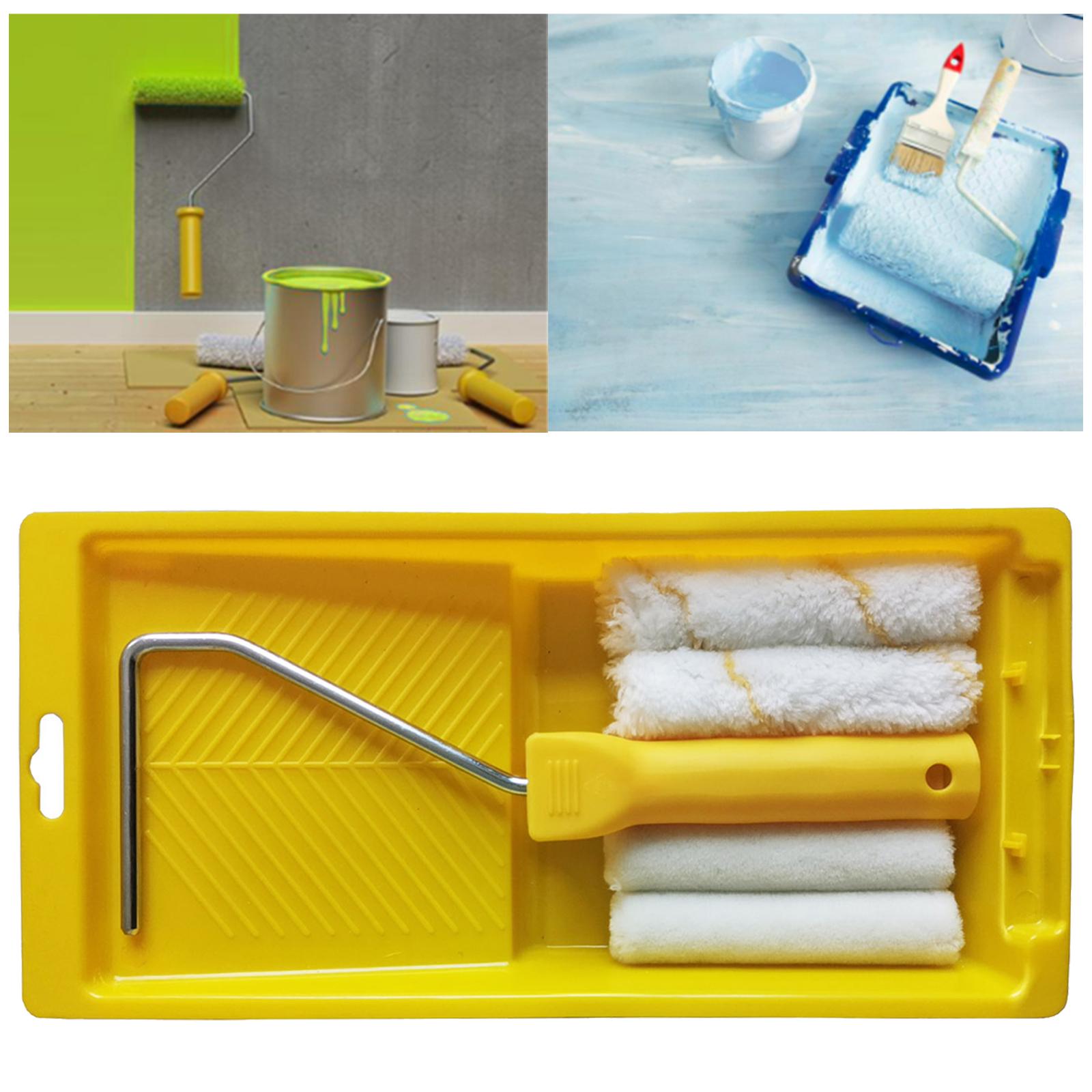 Reusable Paint Roller Handle Brush Kit Home Painting Supplies 6 Pieces Set