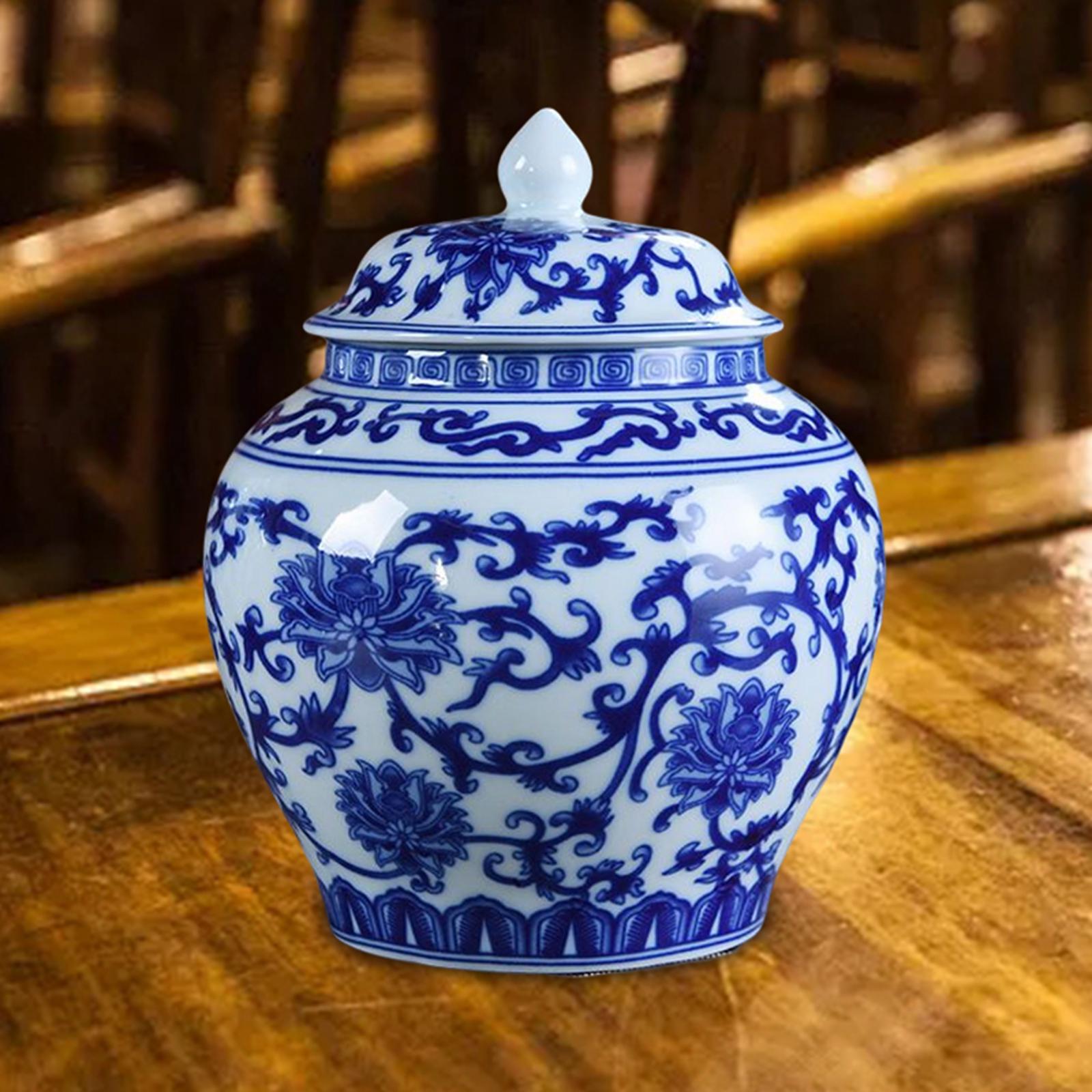 Plum Ceramic Bud Vase Tea Storage Jar Temple Jar Asian Decor Glazed M