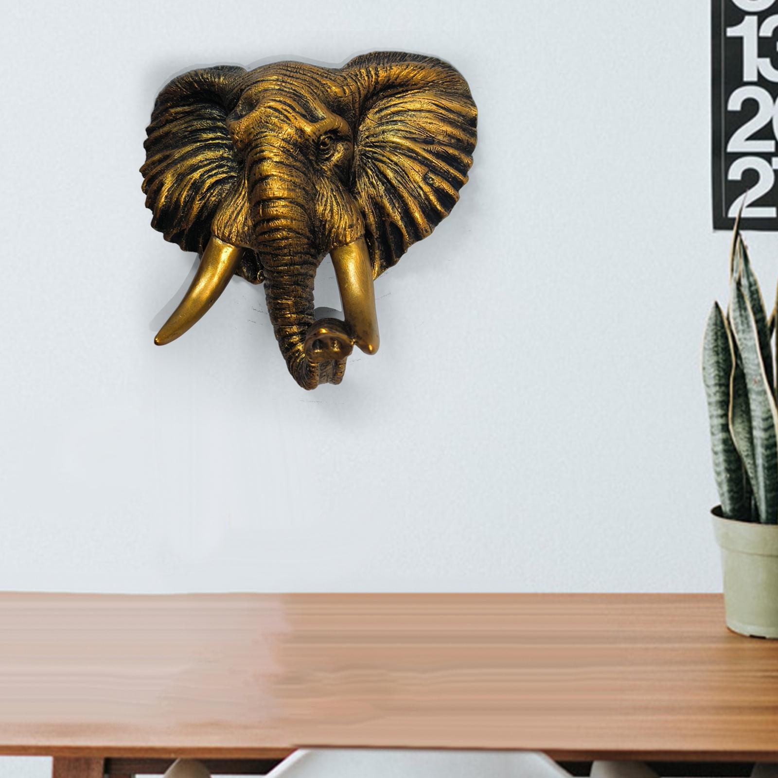 Polyresin Elephant Head Wall Statue Stylish Addition to Any Room Durable