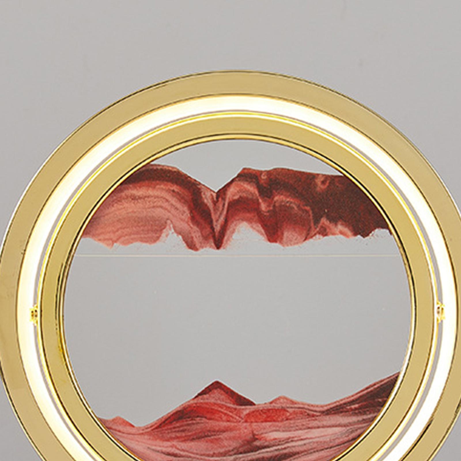 2pcs Round Flowing Sand Painting Night Light Decoration