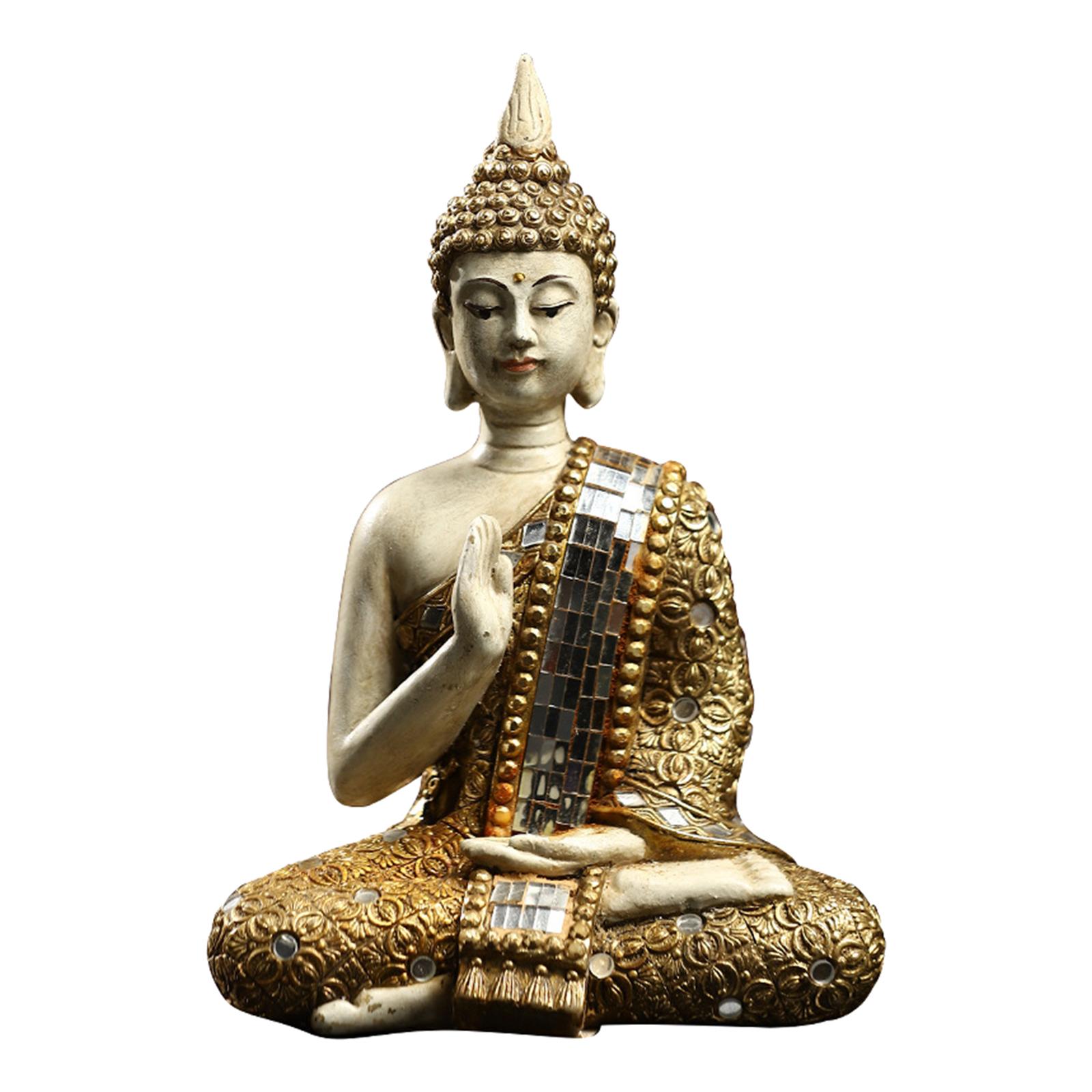 Sitting Buddha Statue Resin Figurine Handcrafted Decoration Collectibles StyleB