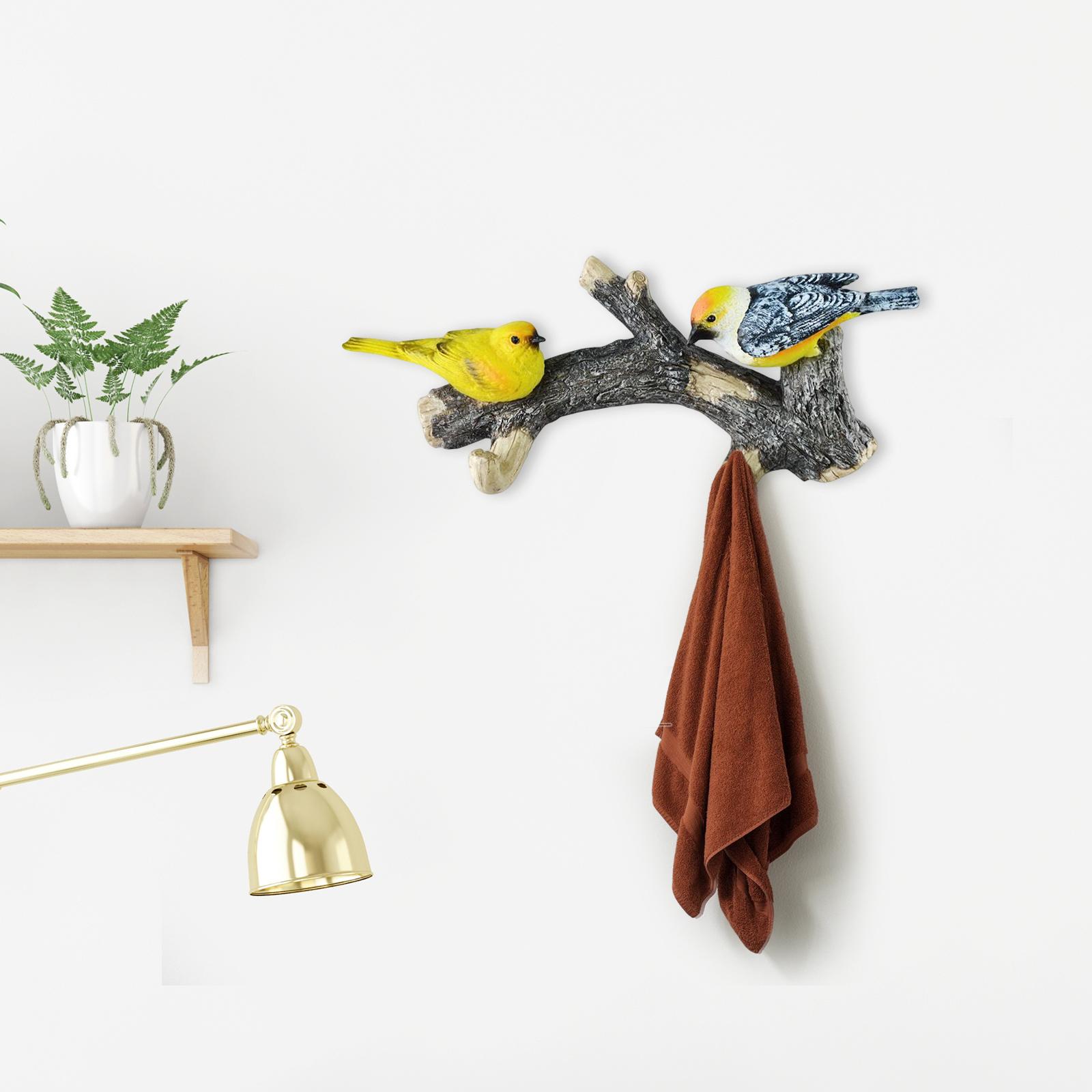 Bird Coat Hook Clothes Hanger Hanging Bird Figurine for Jacket Towel Bag 24cmx6cmx10cm